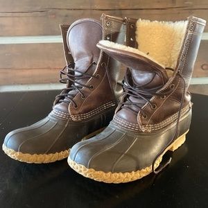 LL Bean boots 10" shearling lined